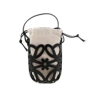 LOEWE Anagram Cutout Bag Shoulder Messenger Black